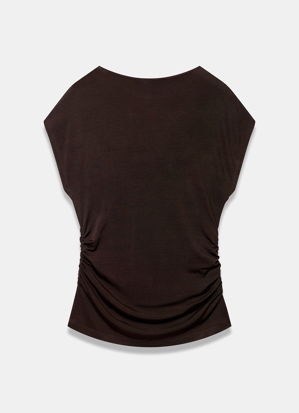 Dark Brown Layered Drape Top