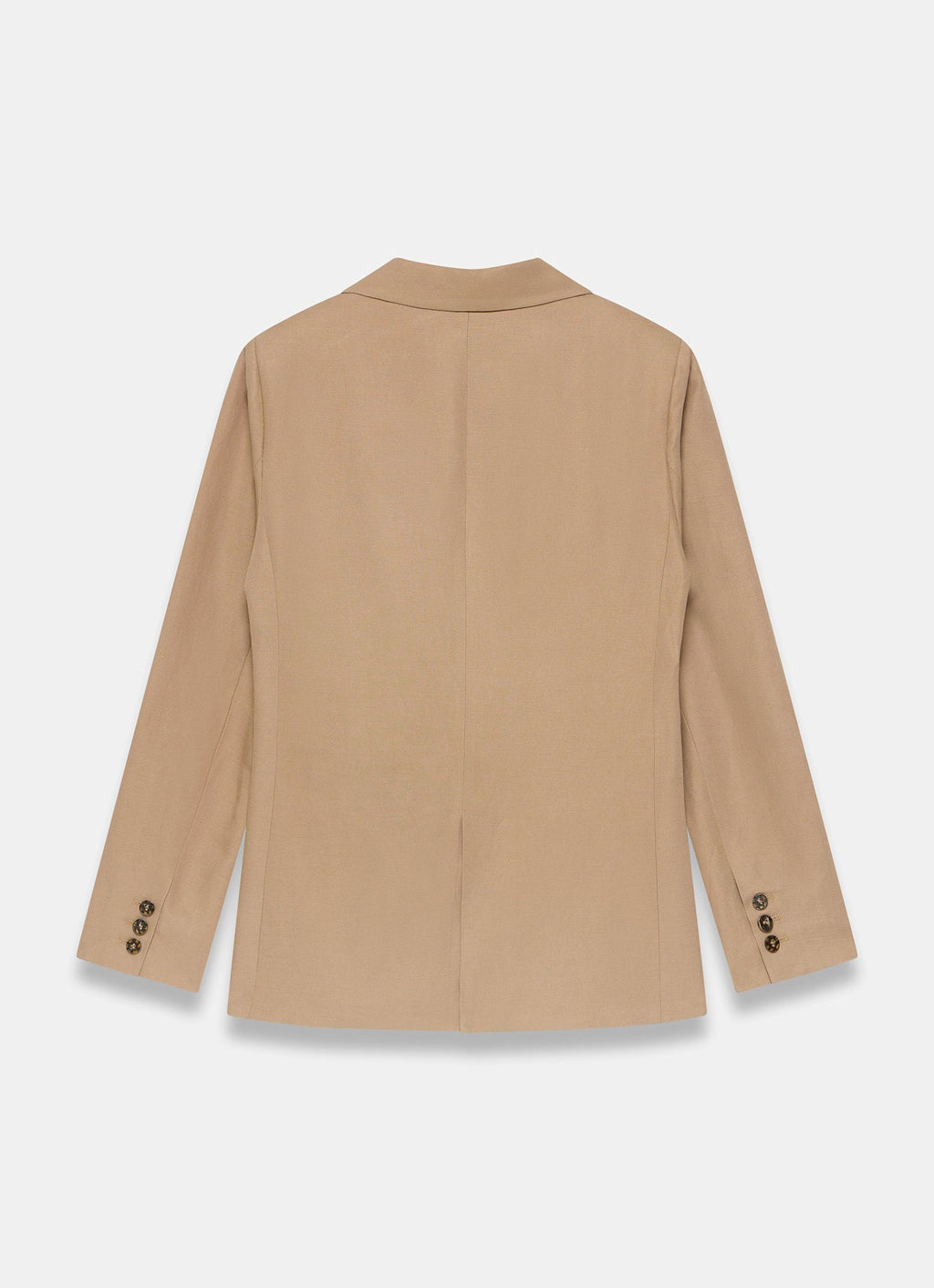 Neutral Linen Blend Single Breasted Blazer