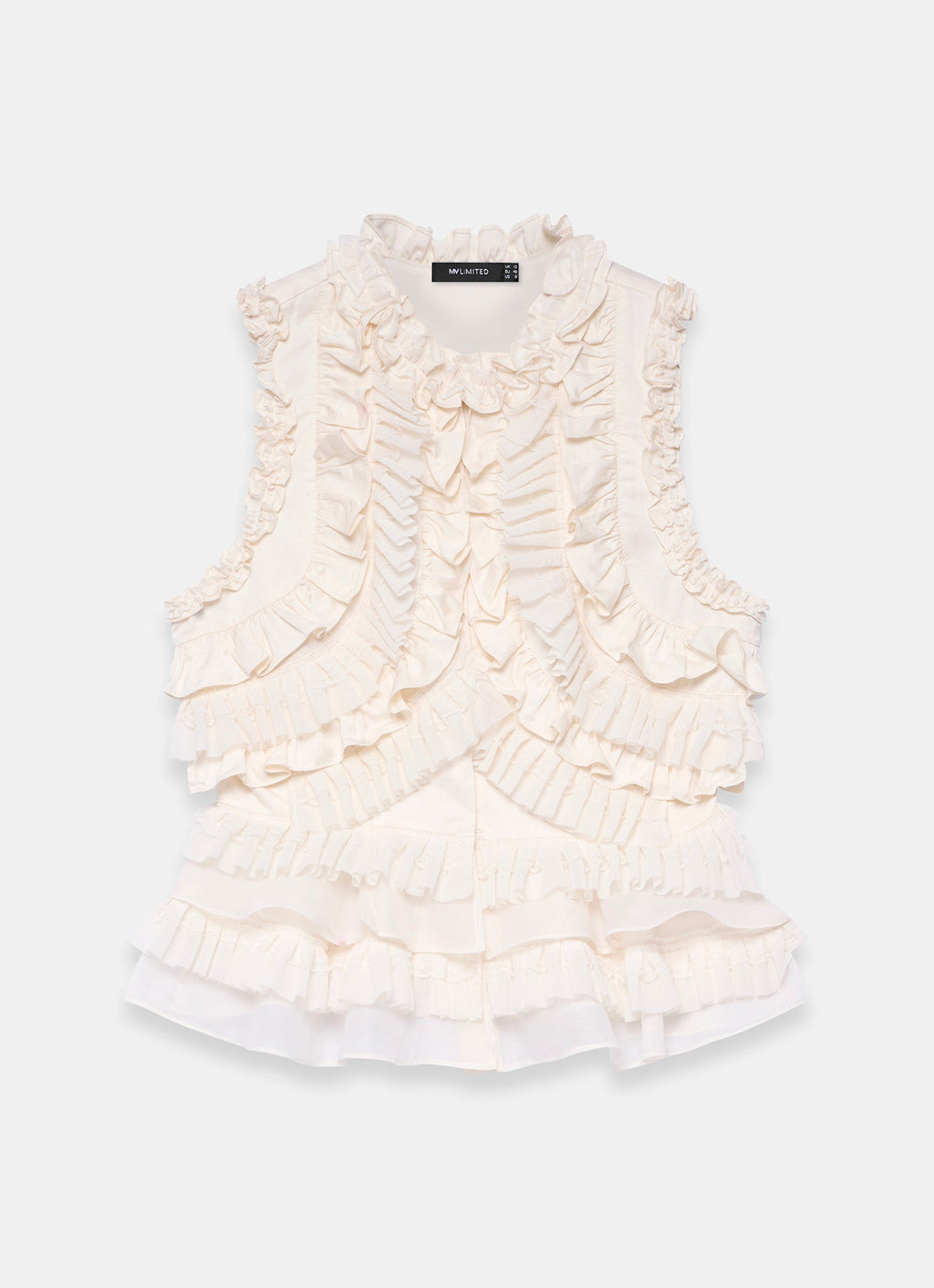 Cream Ruffle Detail Top