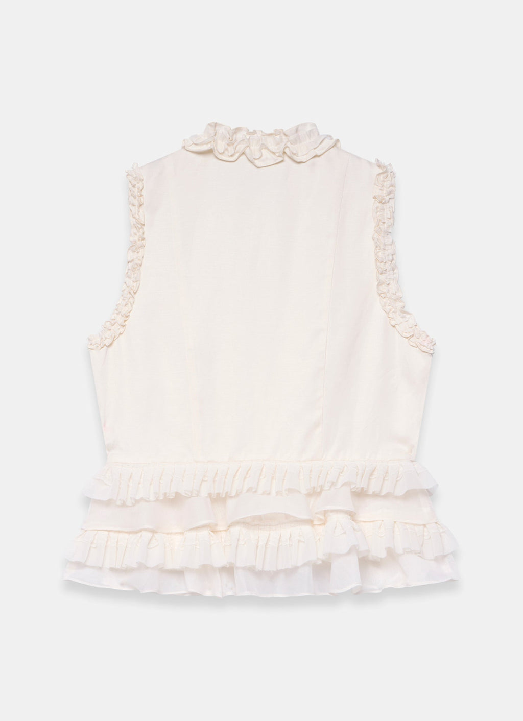 Cream Ruffle Detail Top