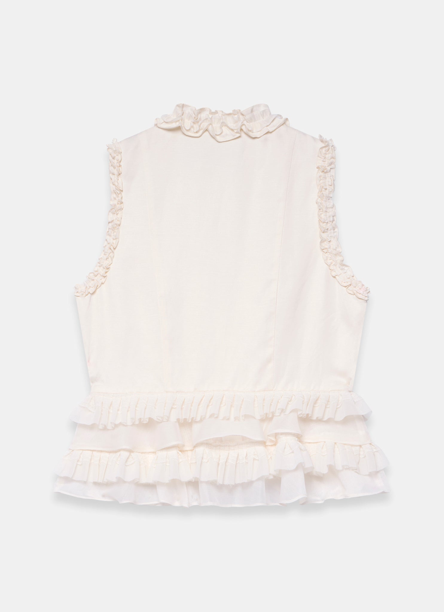 Cream Ruffle Detail Top