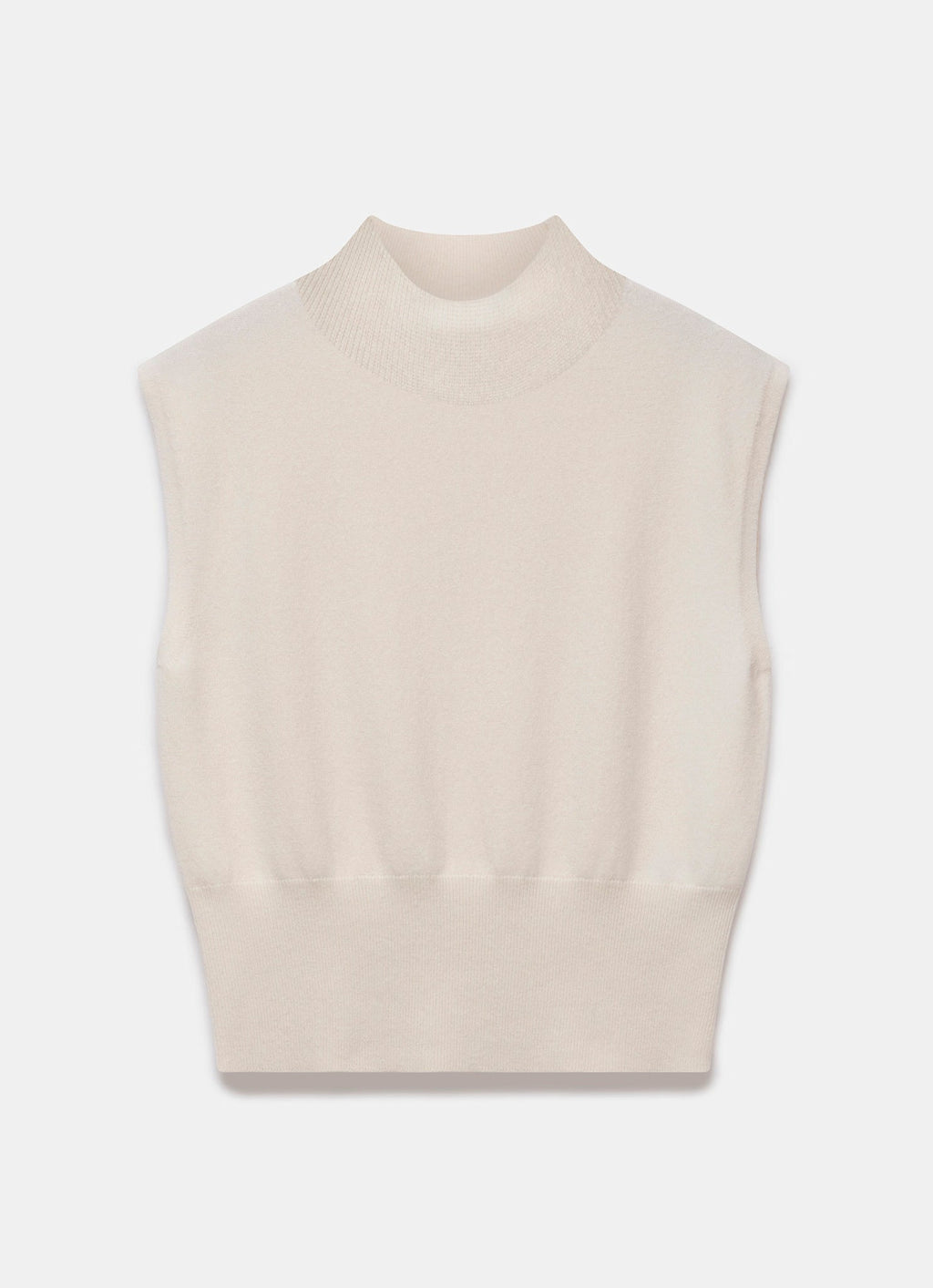 Cream Wool Blend Knit Top