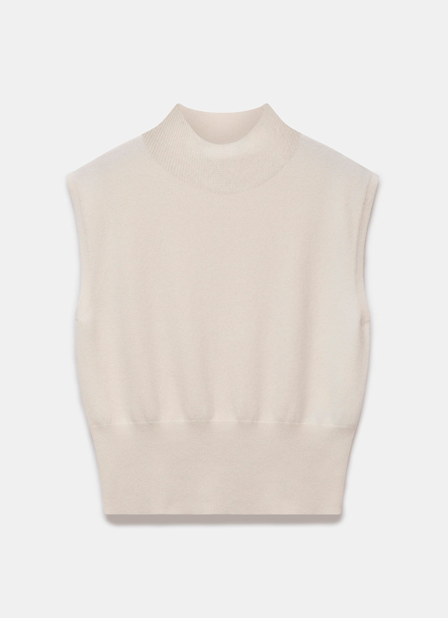 Cream Wool Blend Knit Top
