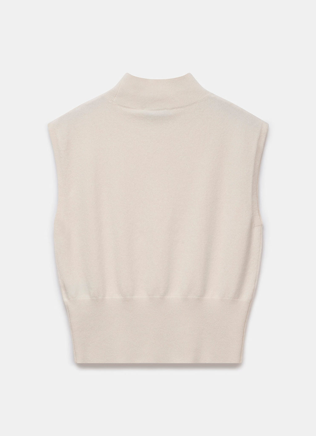Cream Wool Blend Knit Top