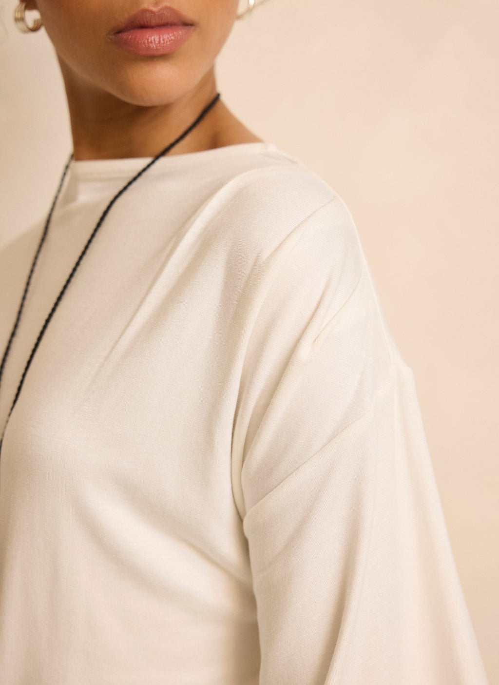 White Draped Asymmetric Top