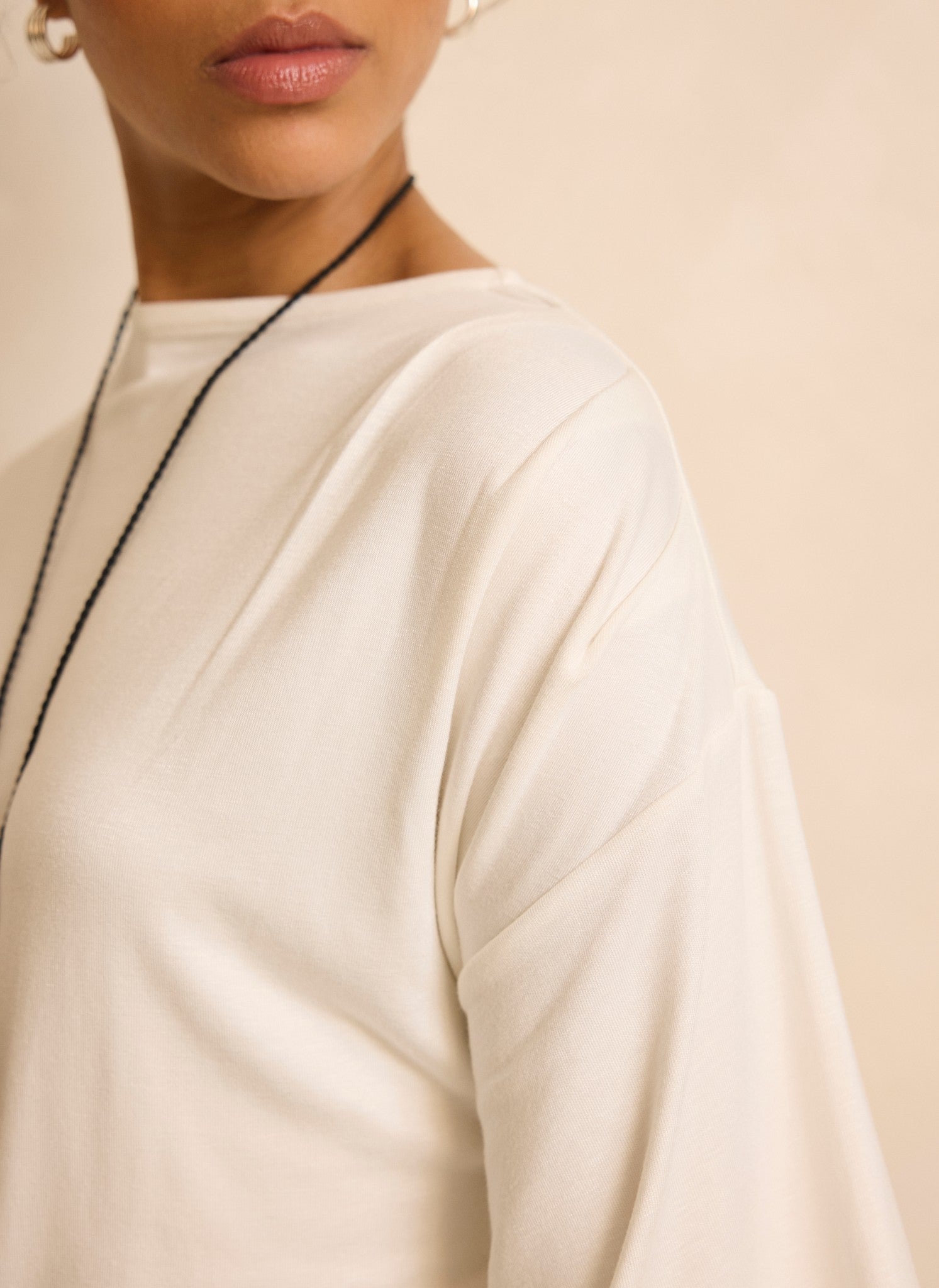 White Draped Asymmetric Top