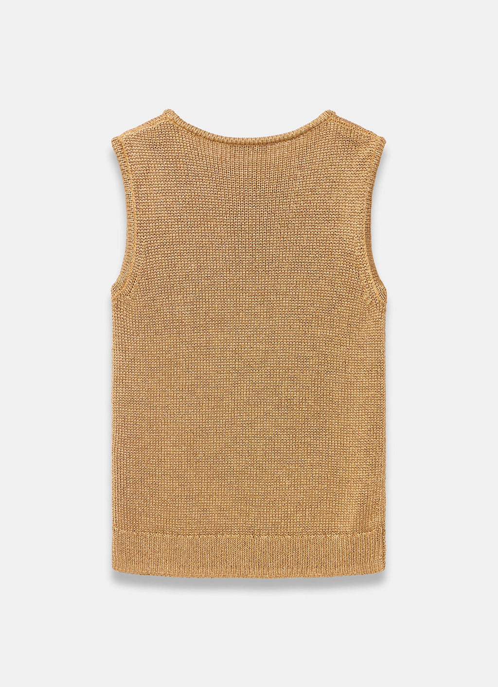 Gold Metallic Knit Vest Top