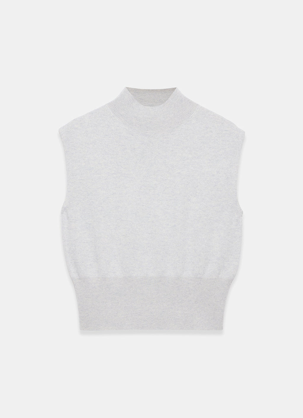 Grey Wool Blend Sleeveless Knit Top