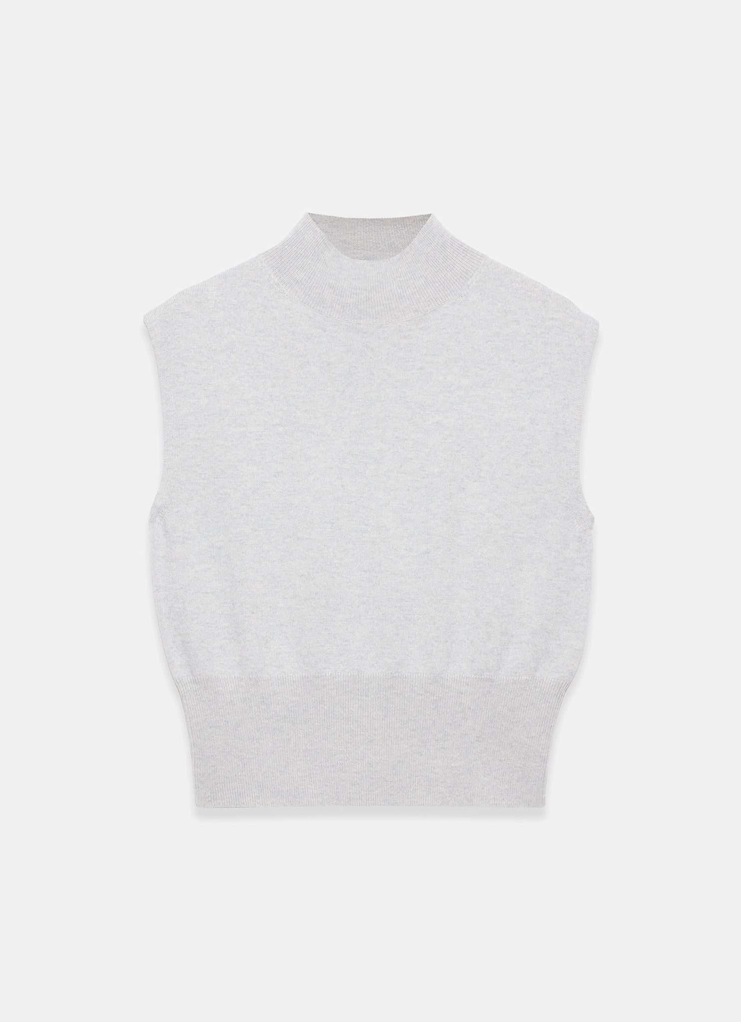 Grey Wool Blend Sleeveless Knit Top