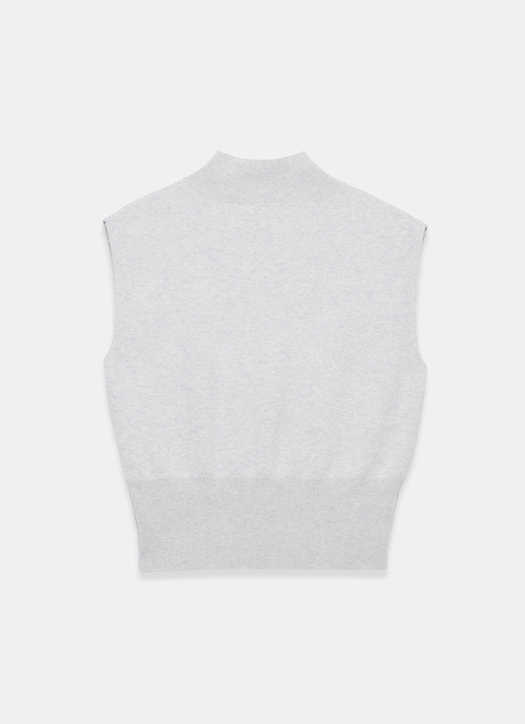 Grey Wool Blend Sleeveless Knit Top
