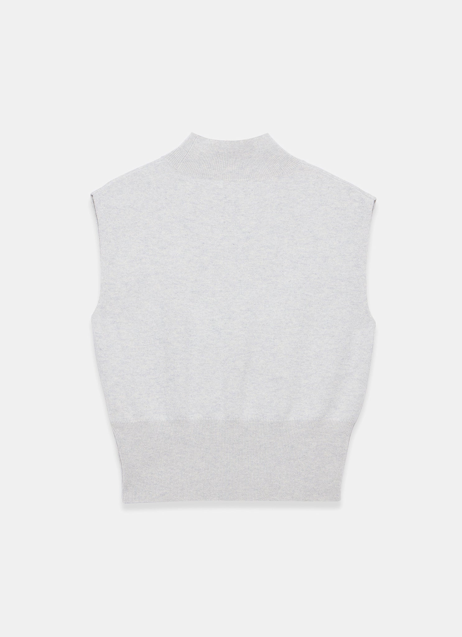 Grey Wool Blend Sleeveless Knit Top