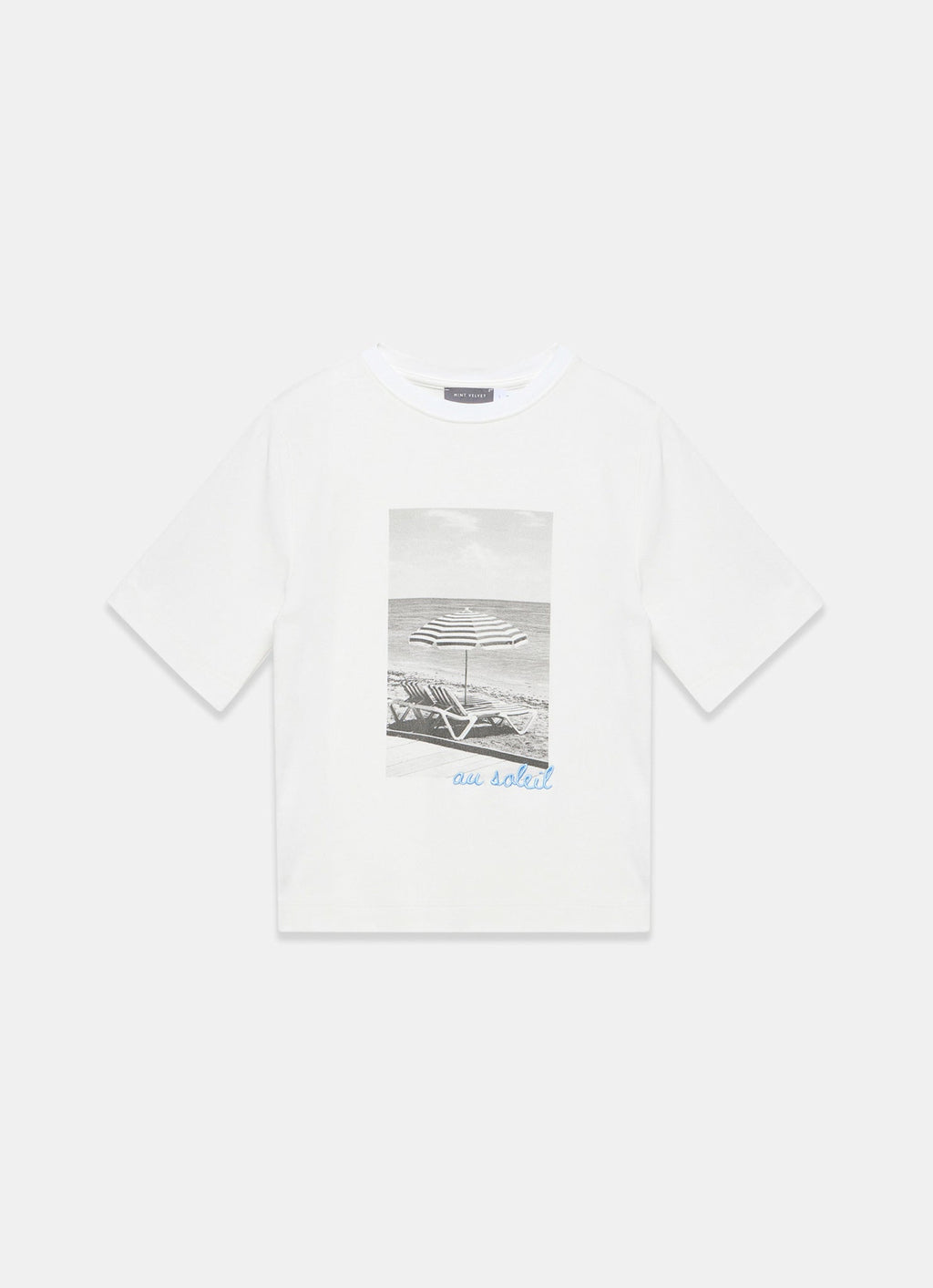 White Cotton Beach Print Ultimate T-Shirt