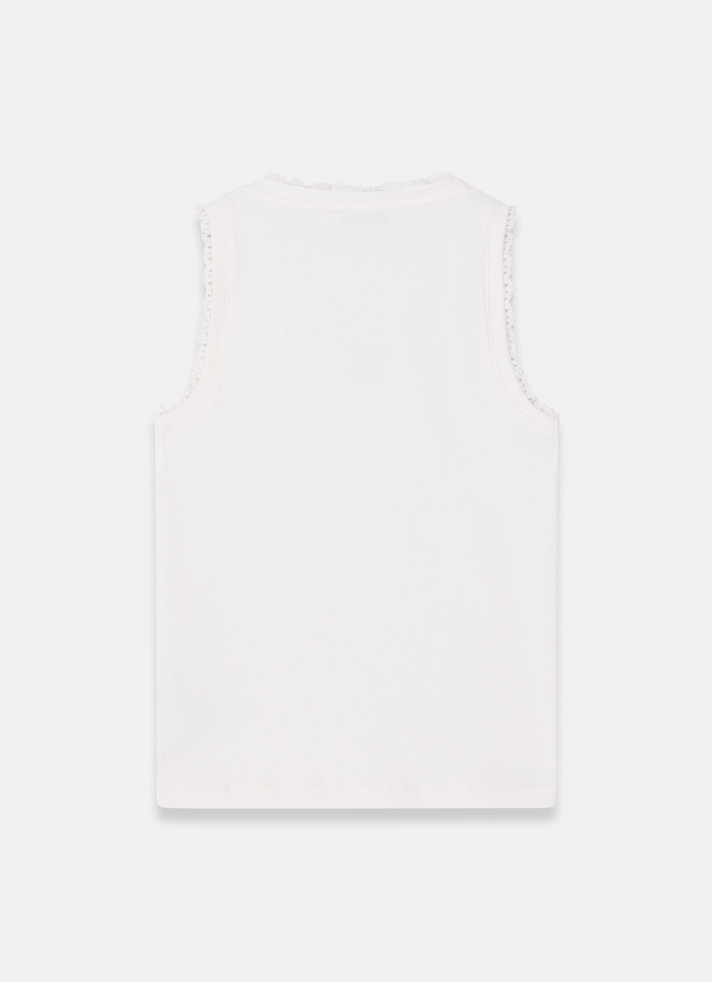 White Crochet Trim Vest Top