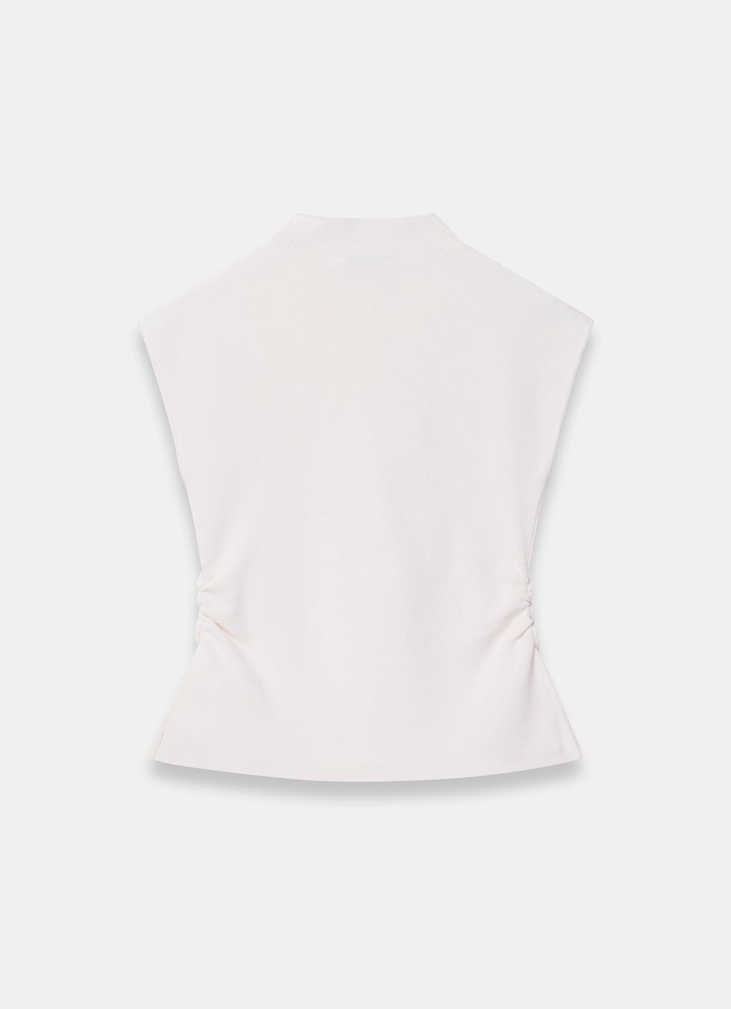 Cream Sleeveless Ruffle Knit Top
