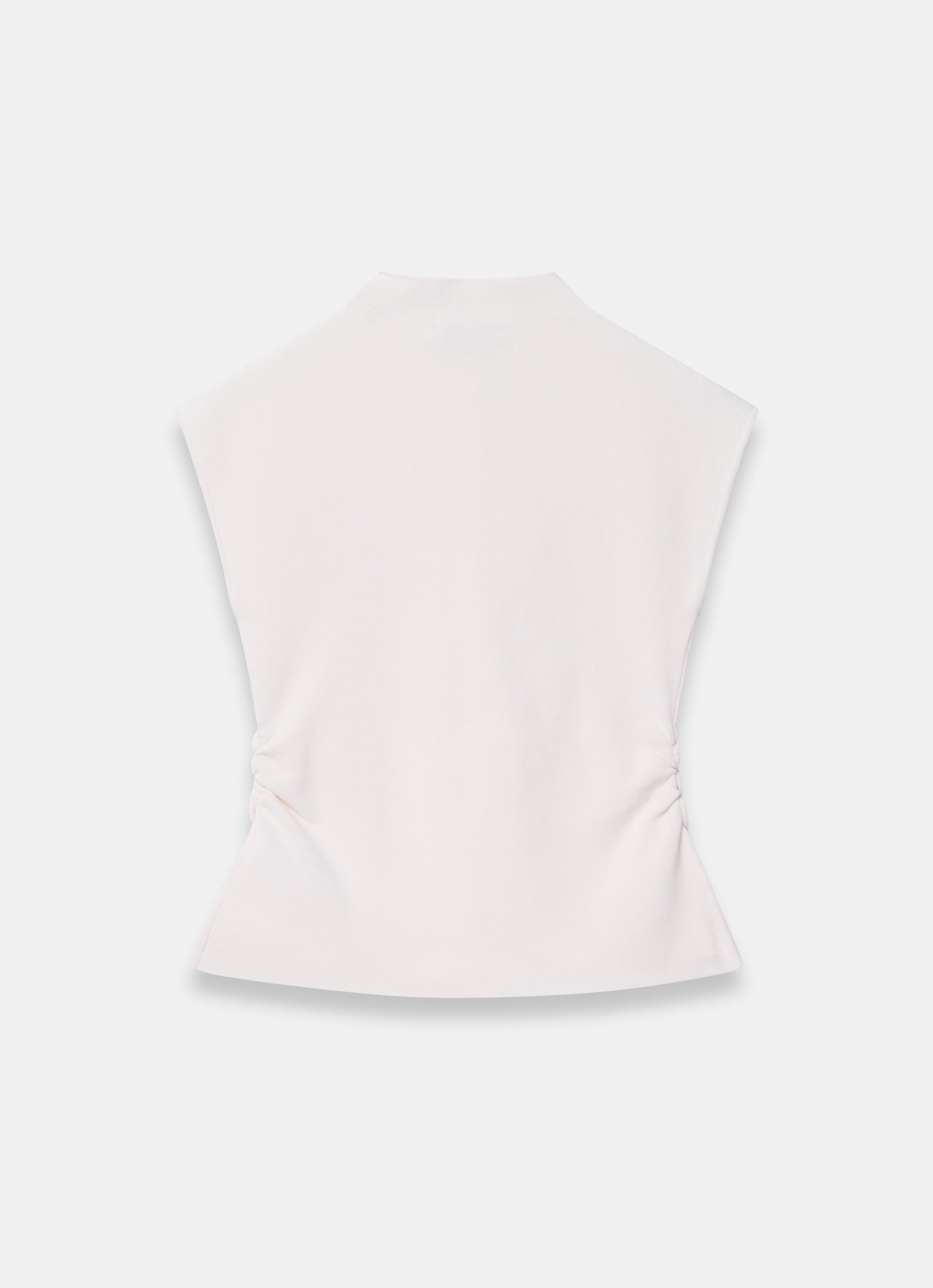 Cream Sleeveless Ruffle Knit Top