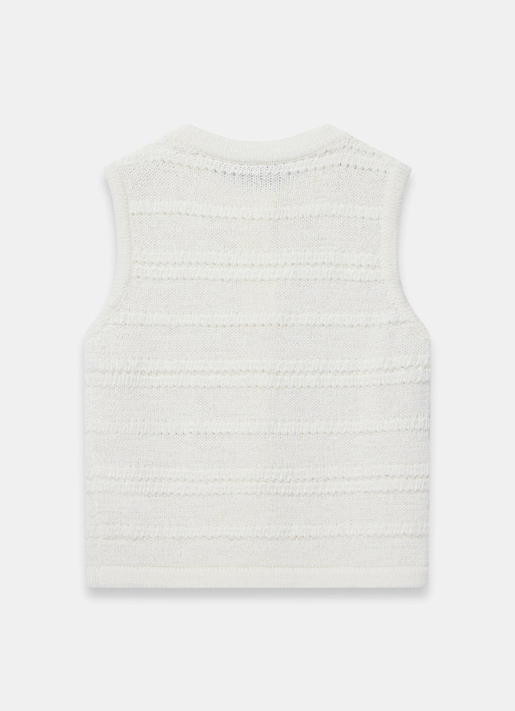White Cotton Blend Button Detail Knit Top