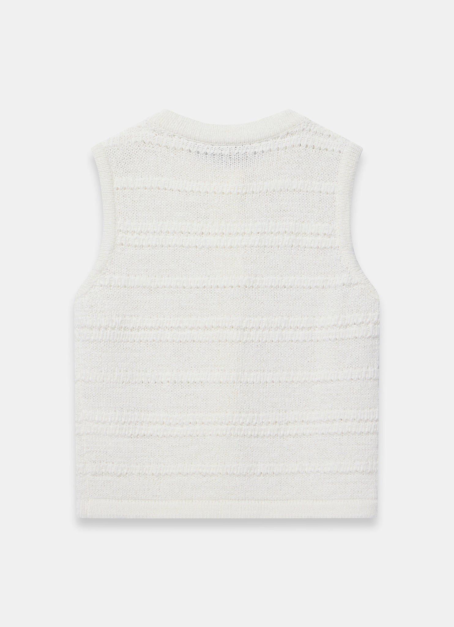 White Cotton Blend Button Detail Knit Top