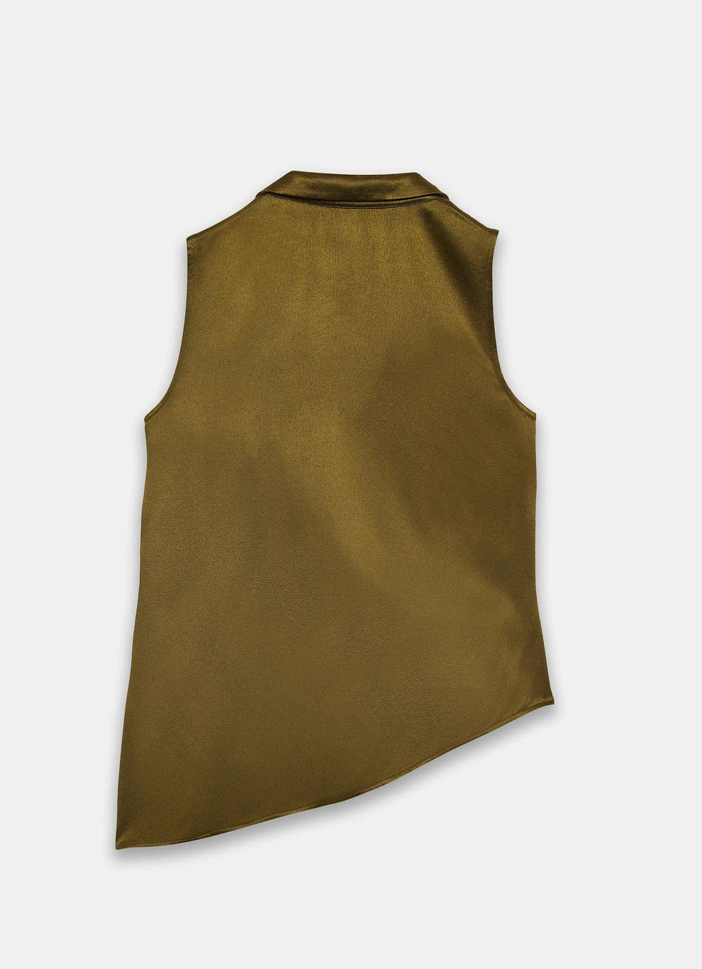 Khaki Crochet Trim Satin Wrap Top