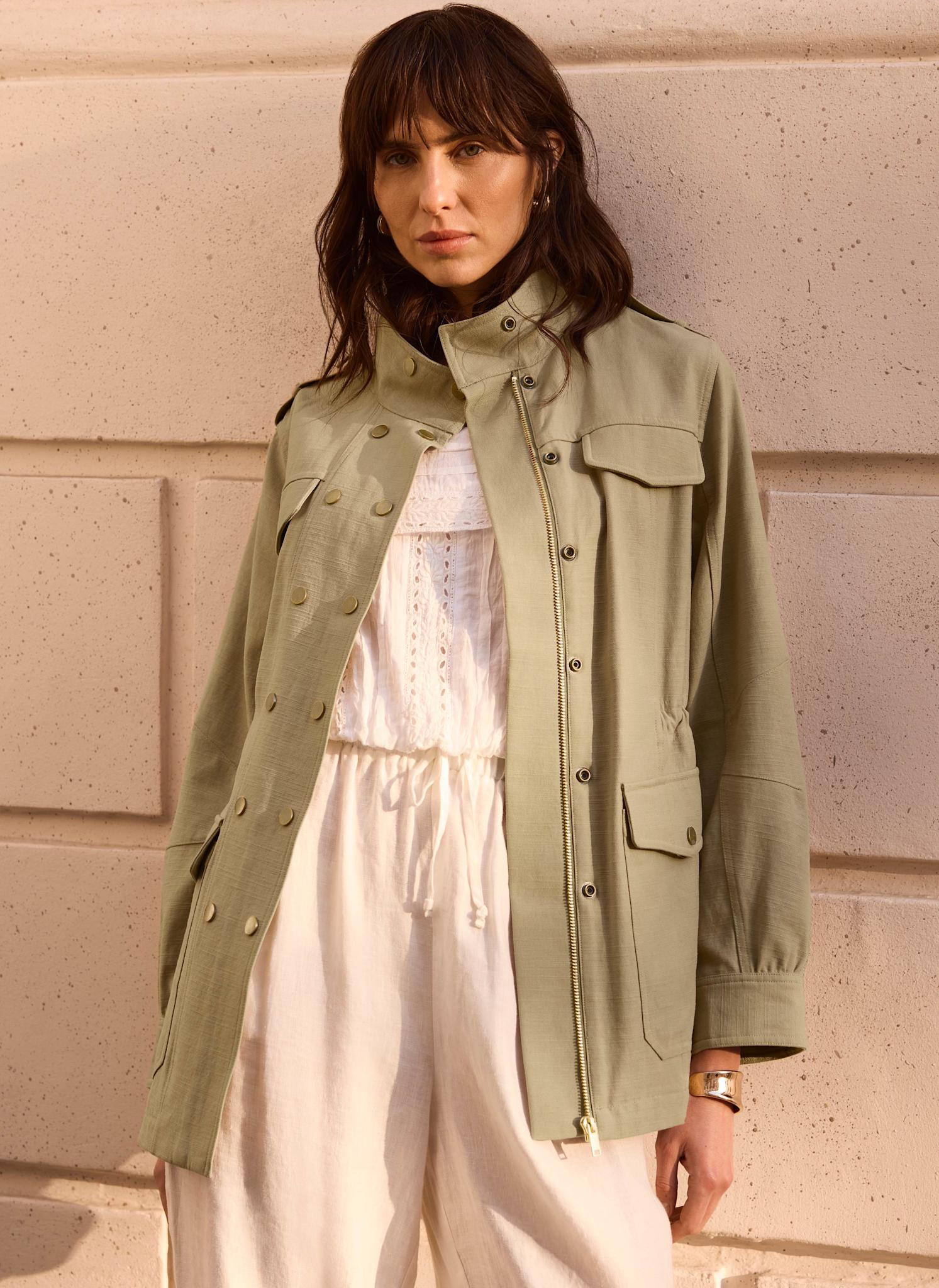 Khaki Washed Pocket Shacket