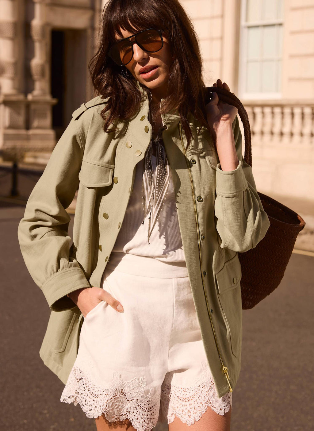 Khaki Washed Pocket Shacket