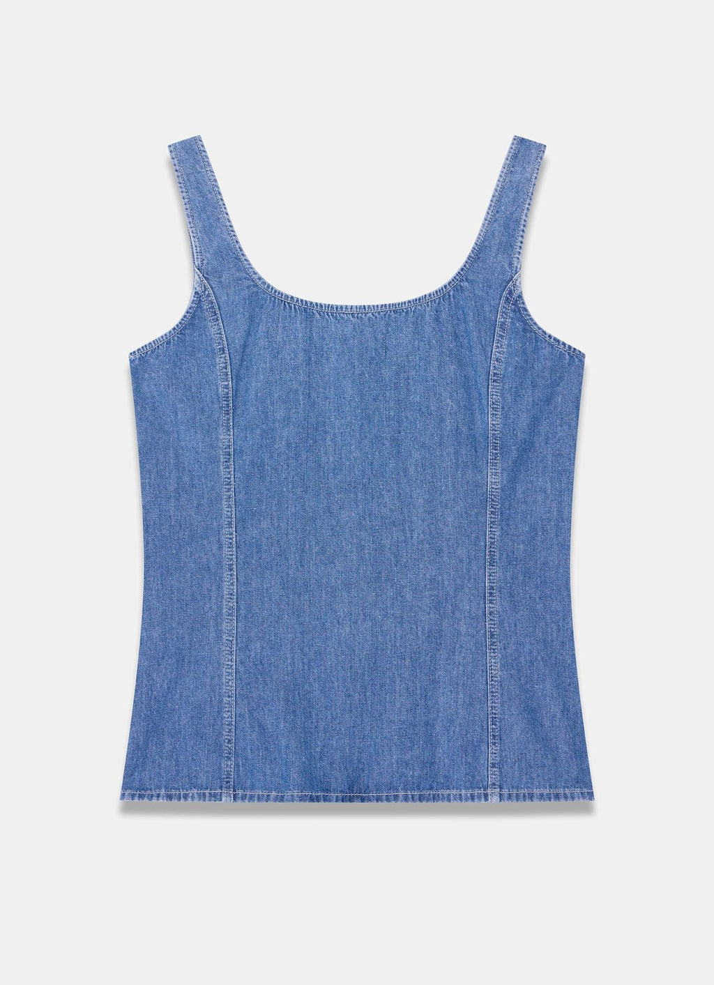 Mid Indigo Denim Waistcoat Top