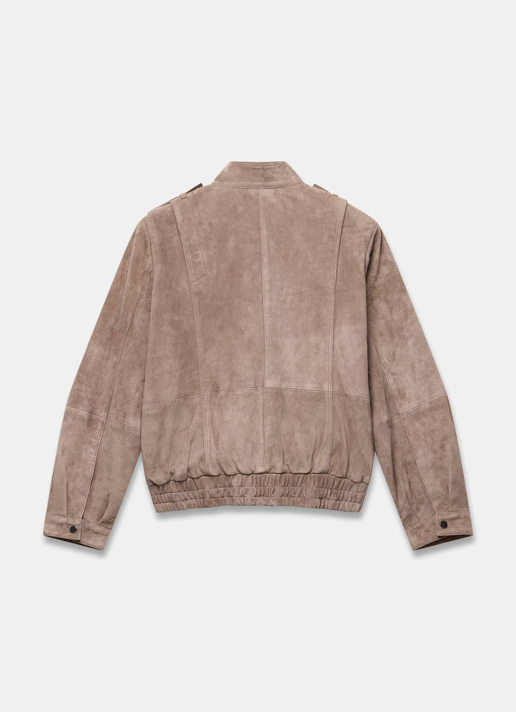 Neutral Suede Pilot Bomber Jacket