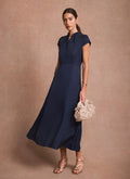 Navy Midi Shirt Dress
