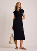Navy Utility Midi Dress