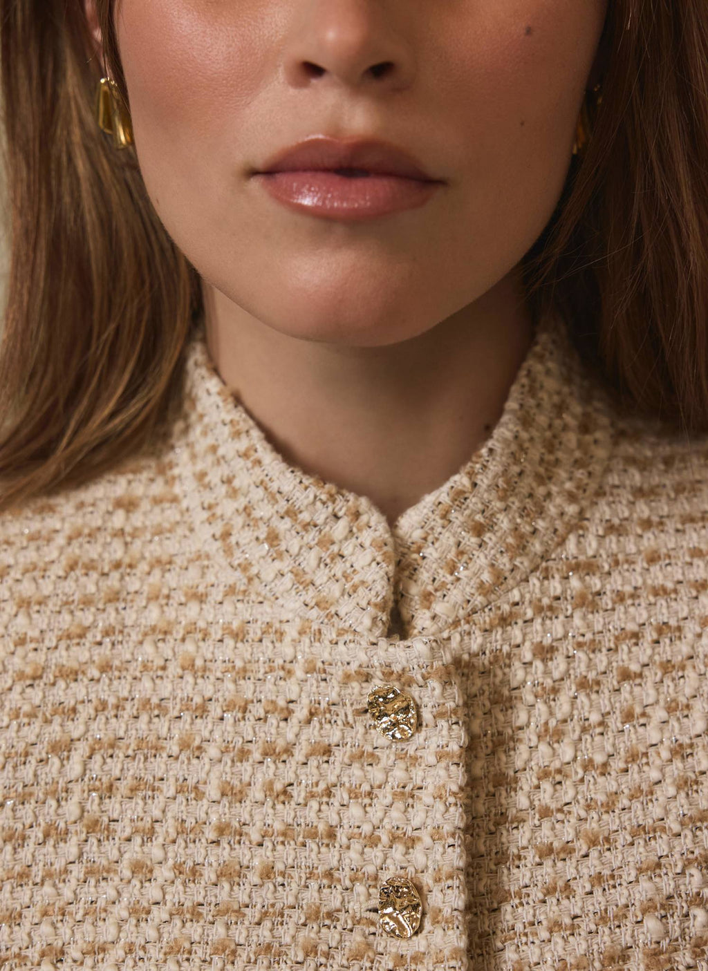 Neutral Boucle Pocket Detail Jacket