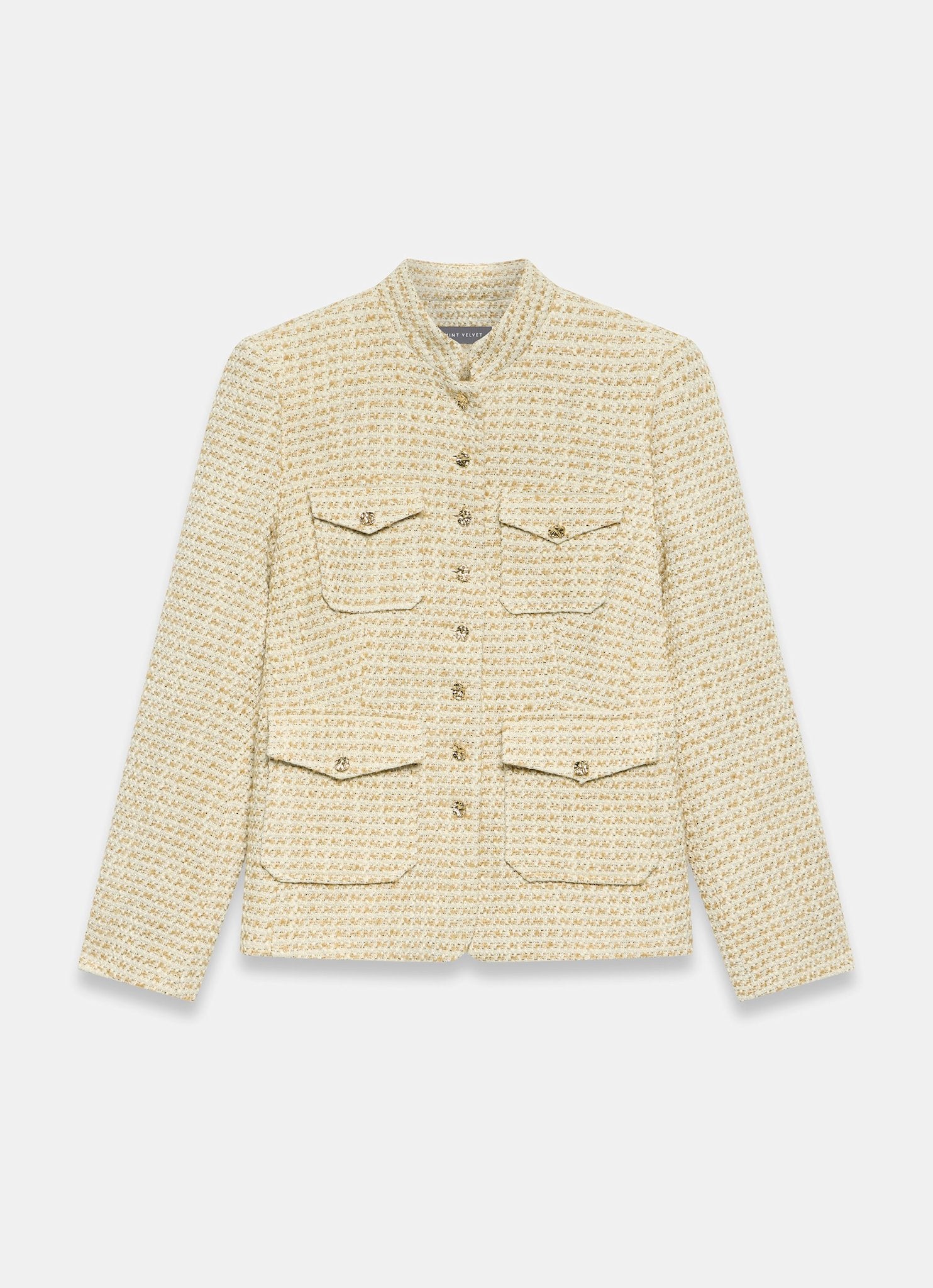 Neutral Boucle Pocket Detail Jacket