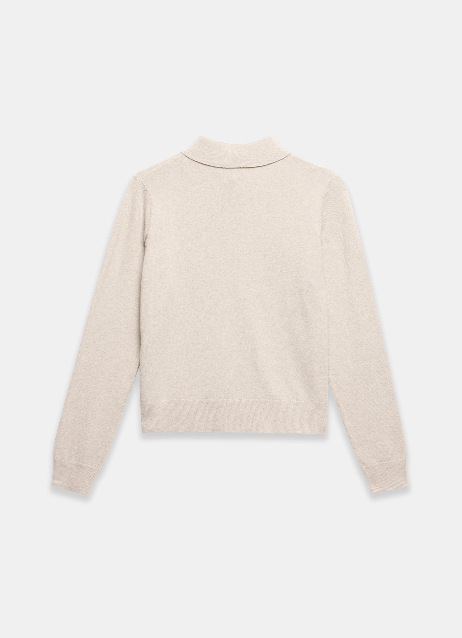 Neutral Cotton Blend Button Collar Cardigan