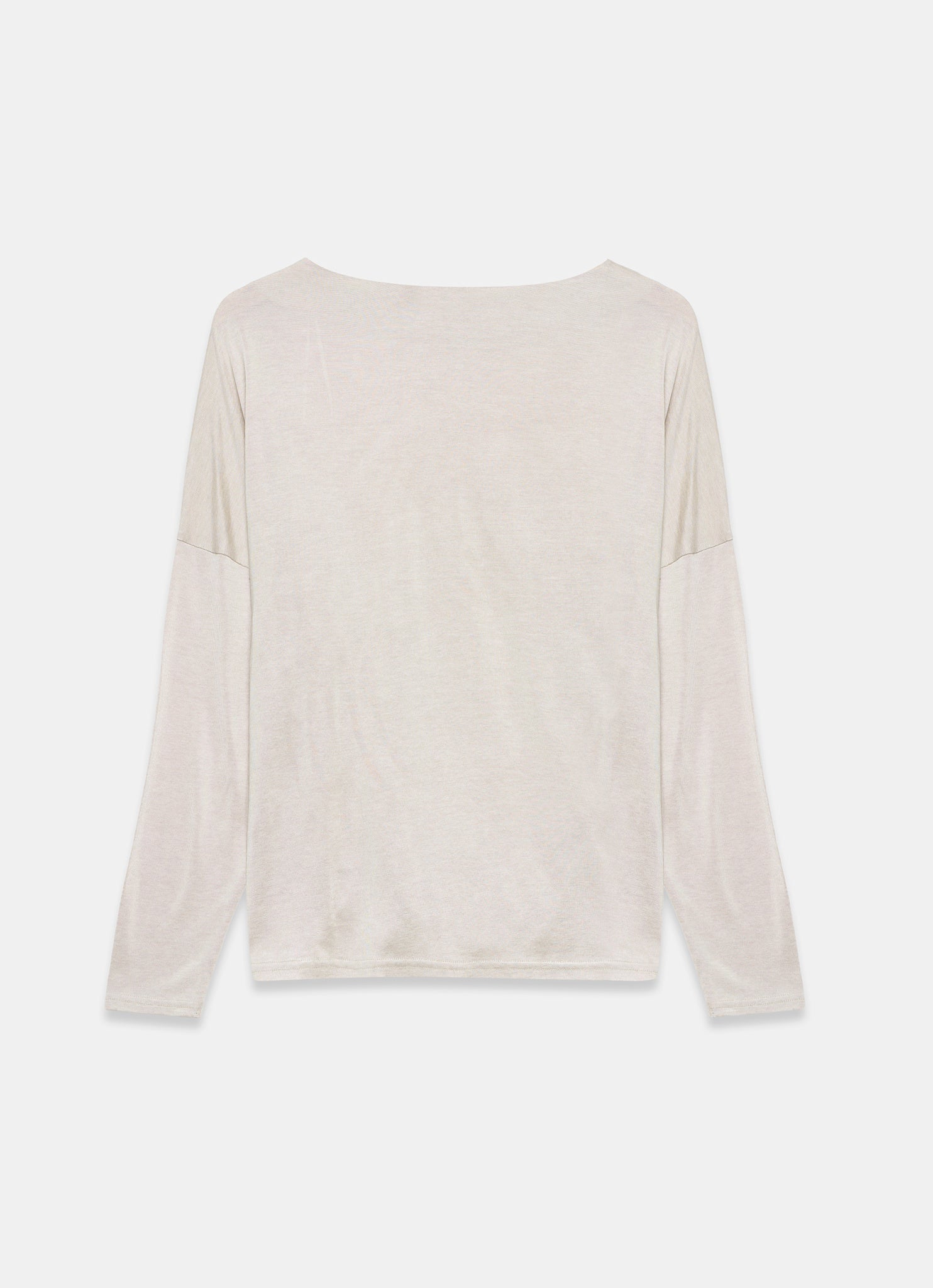 Neutral Metallic Ruched Long Sleeve Top