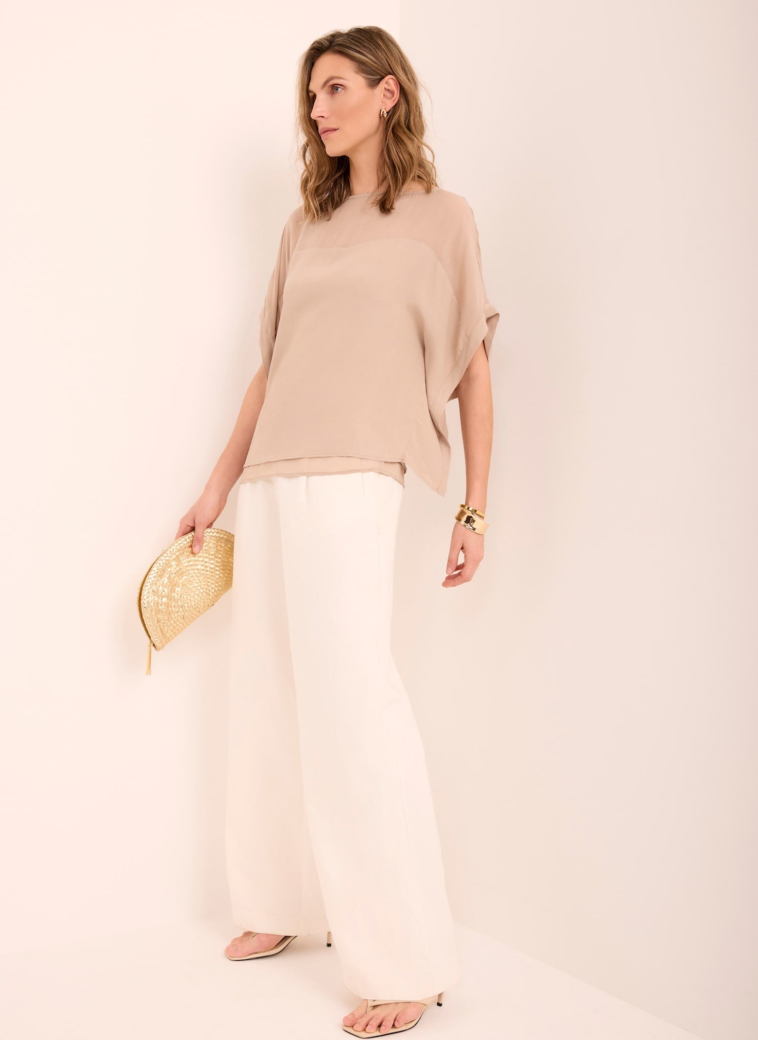 Neutral Sheer Panel Top