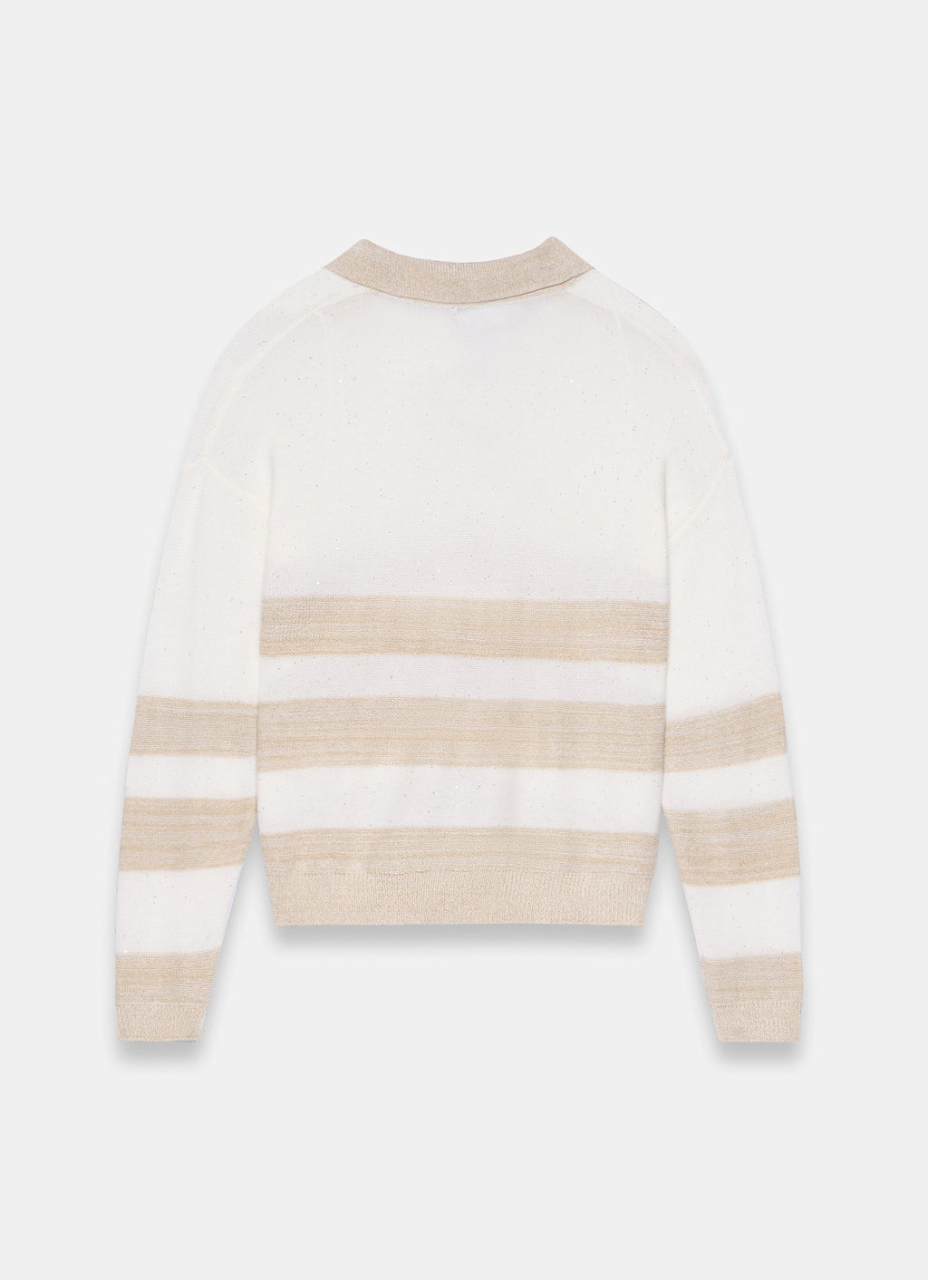 Neutral Sequin Striped Knit Jumper