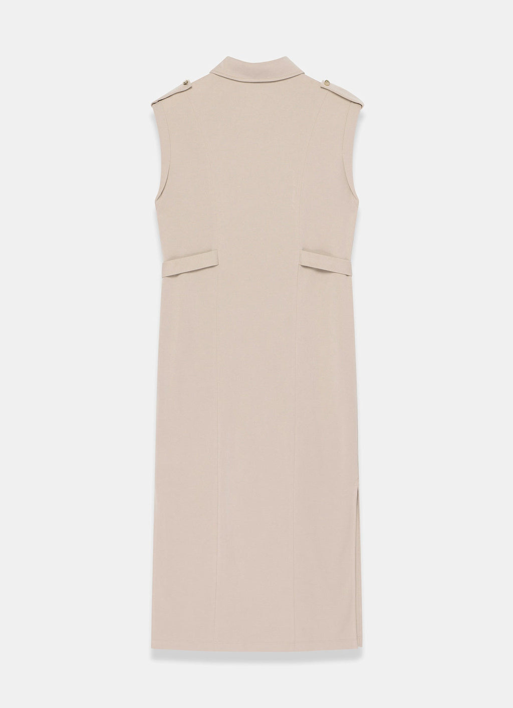 Neutral Jersey Utility Midi Dress