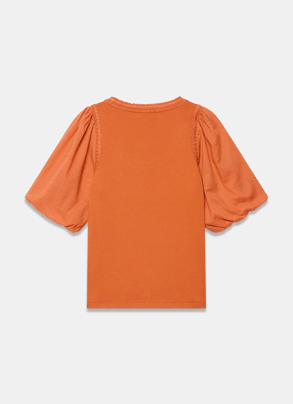 Orange Cotton Puff Sleeve Top