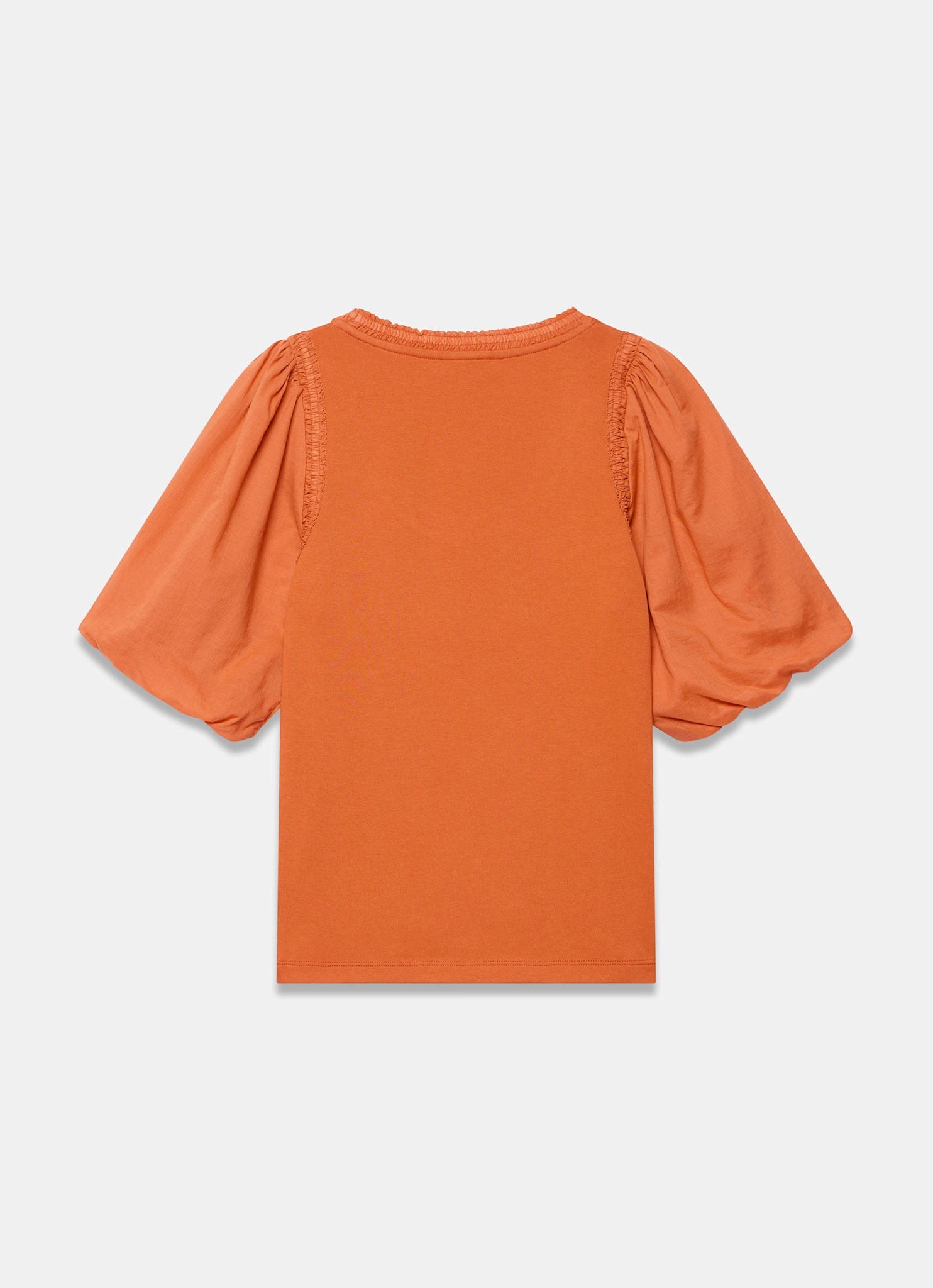 Orange Cotton Puff Sleeve Top