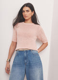 Pink Cotton Blend Knit Top