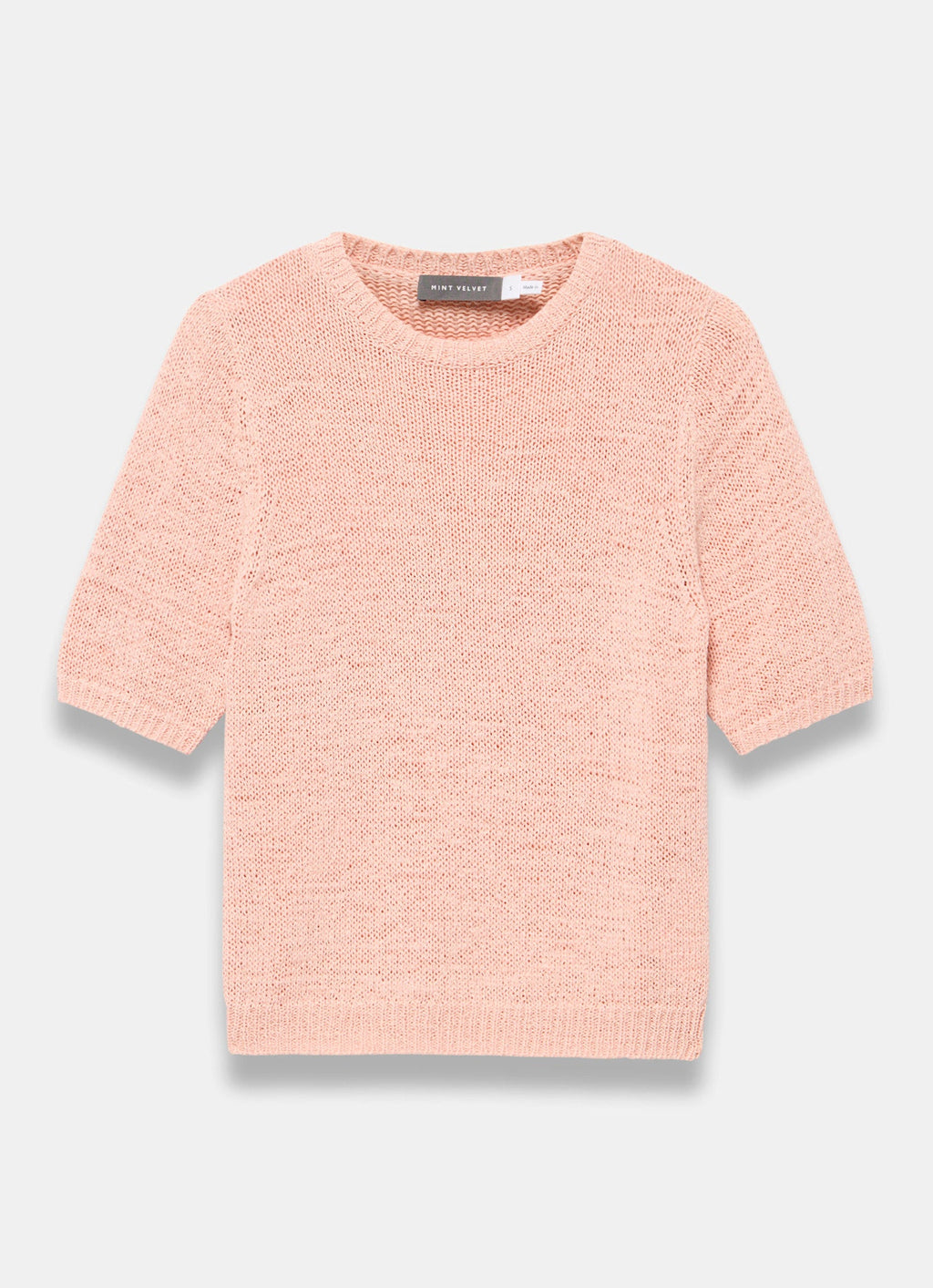 Pink Cotton Blend Knit Top