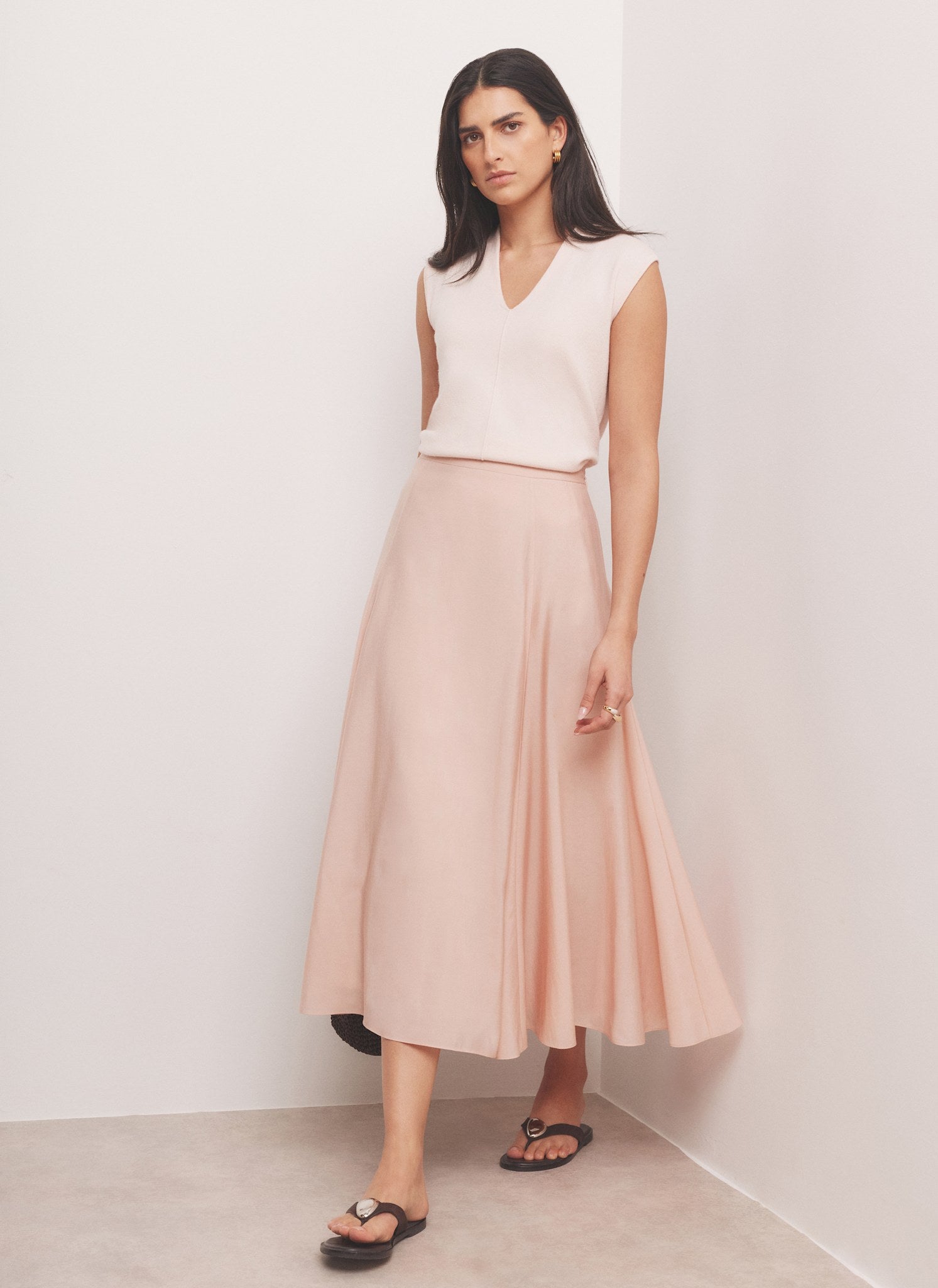 Pink Wool Blend Sleeveless Knit Top
