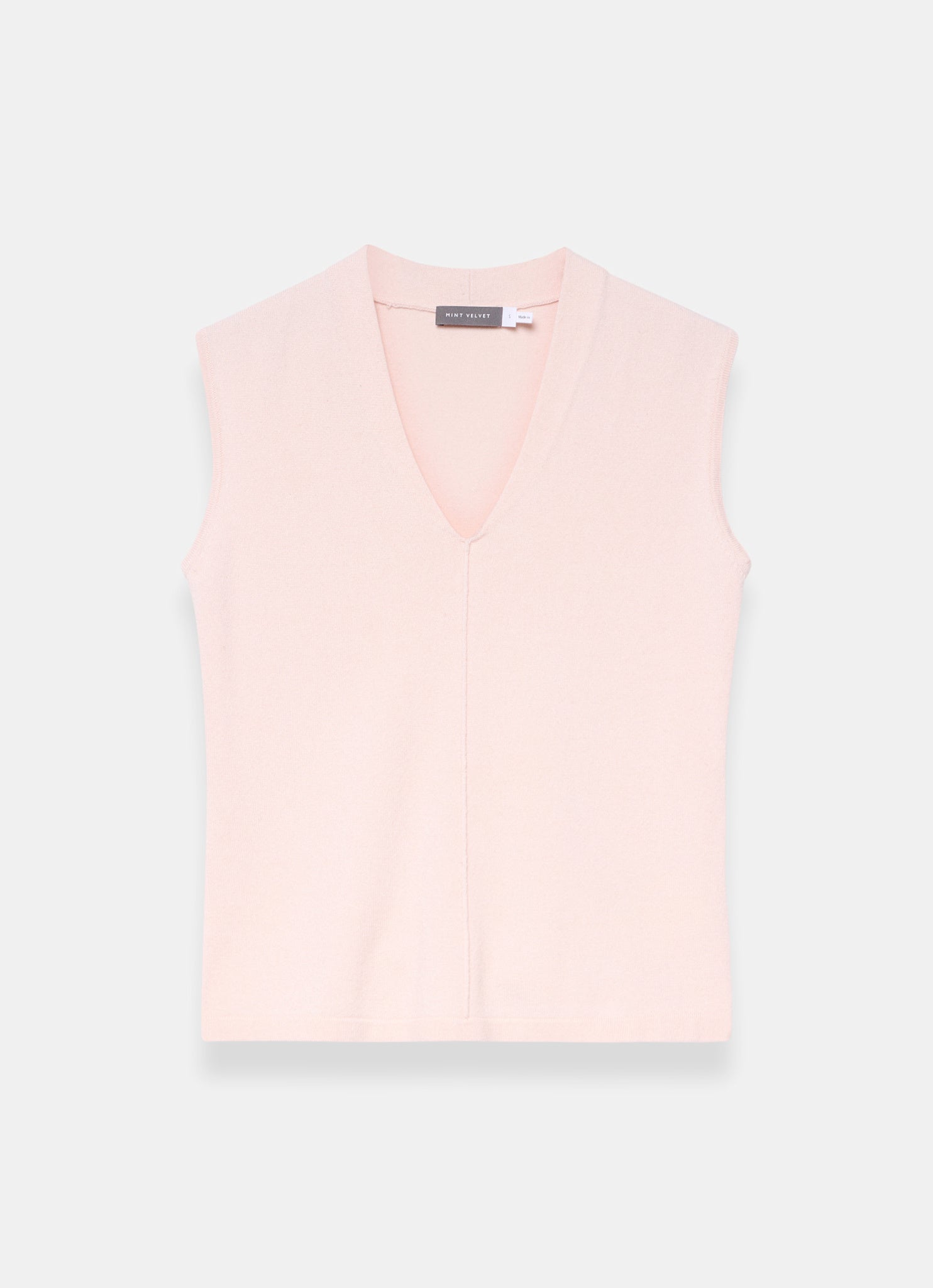 Pink Wool Blend Sleeveless Knit Top