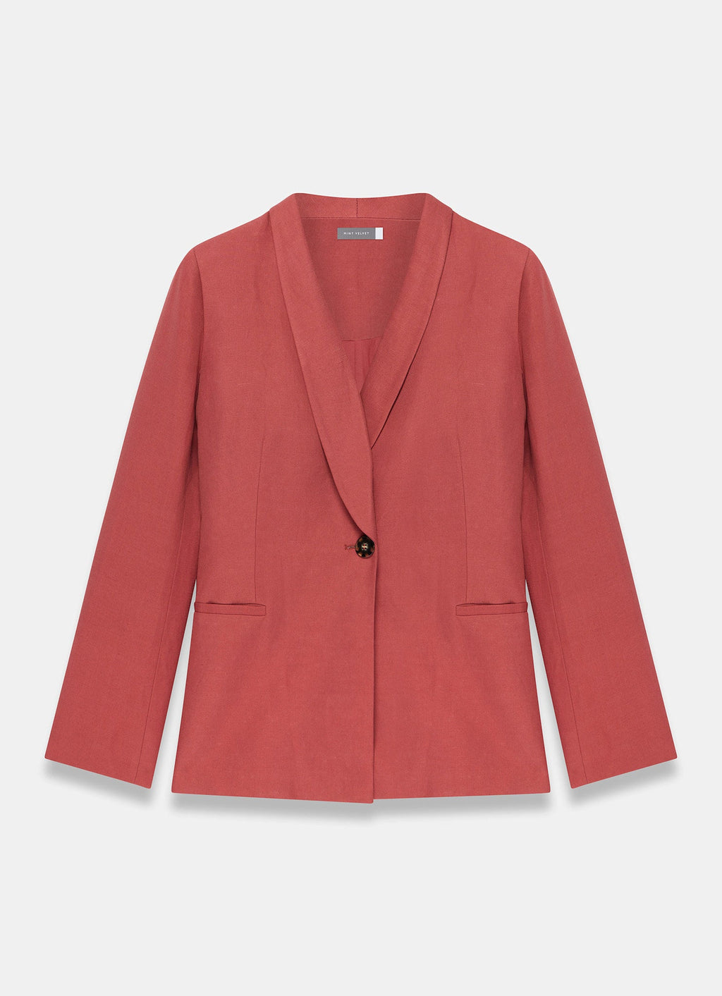 Red Linen Tailored Blazer