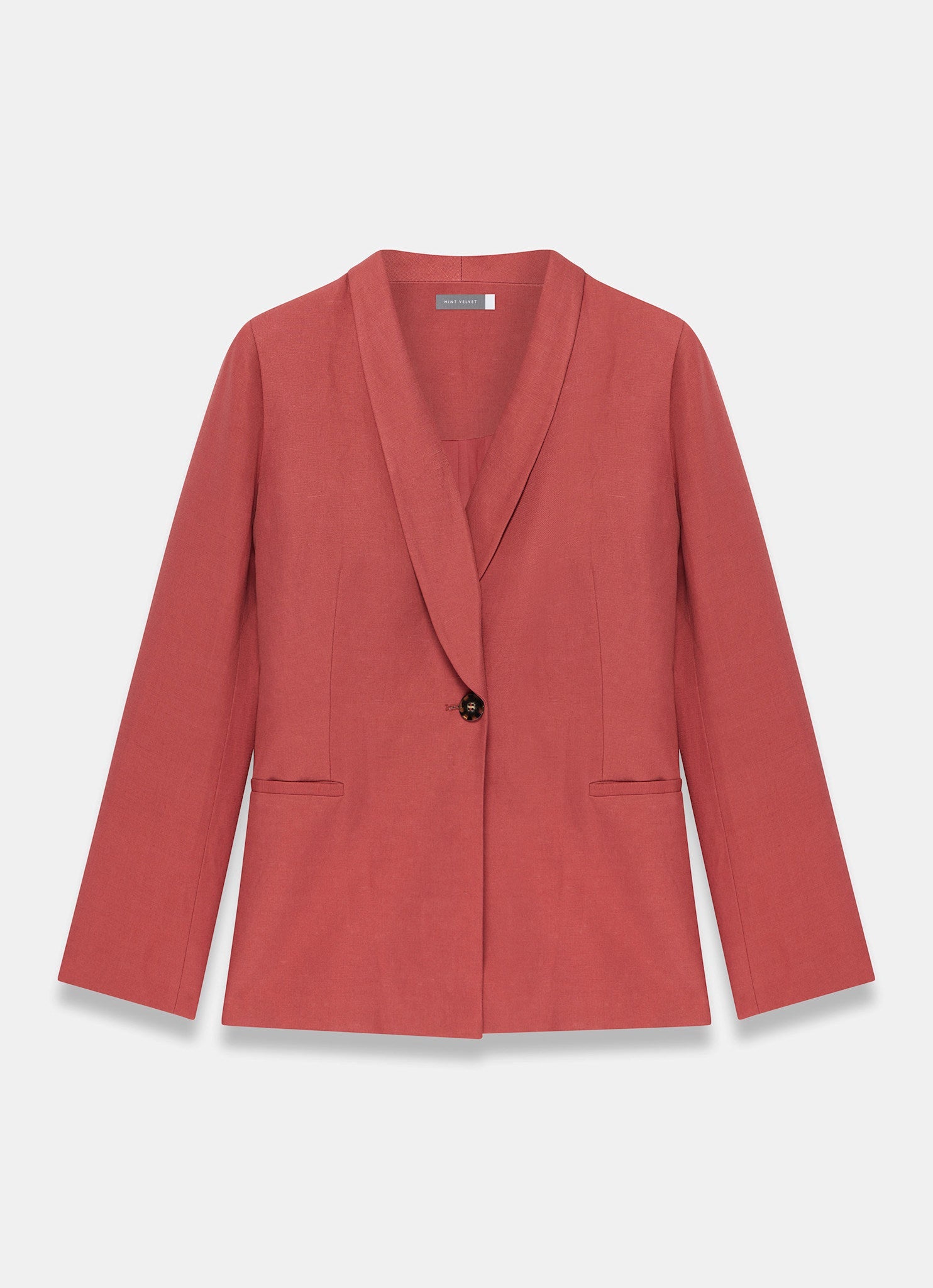 Red Linen Tailored Blazer