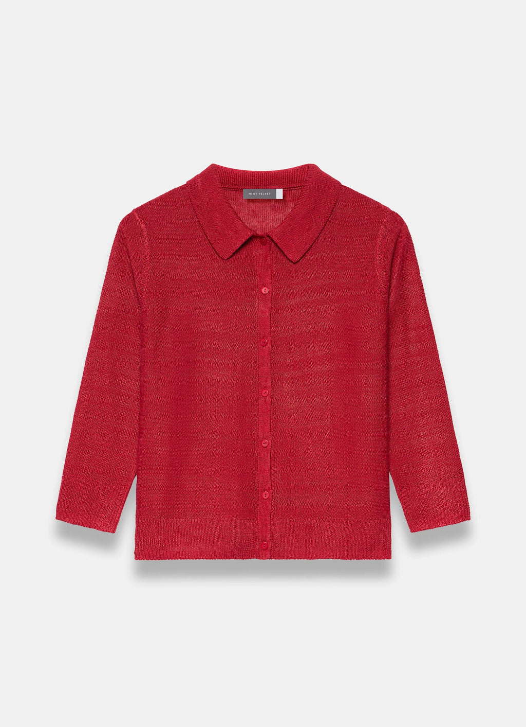 Red Metallic Knit Top