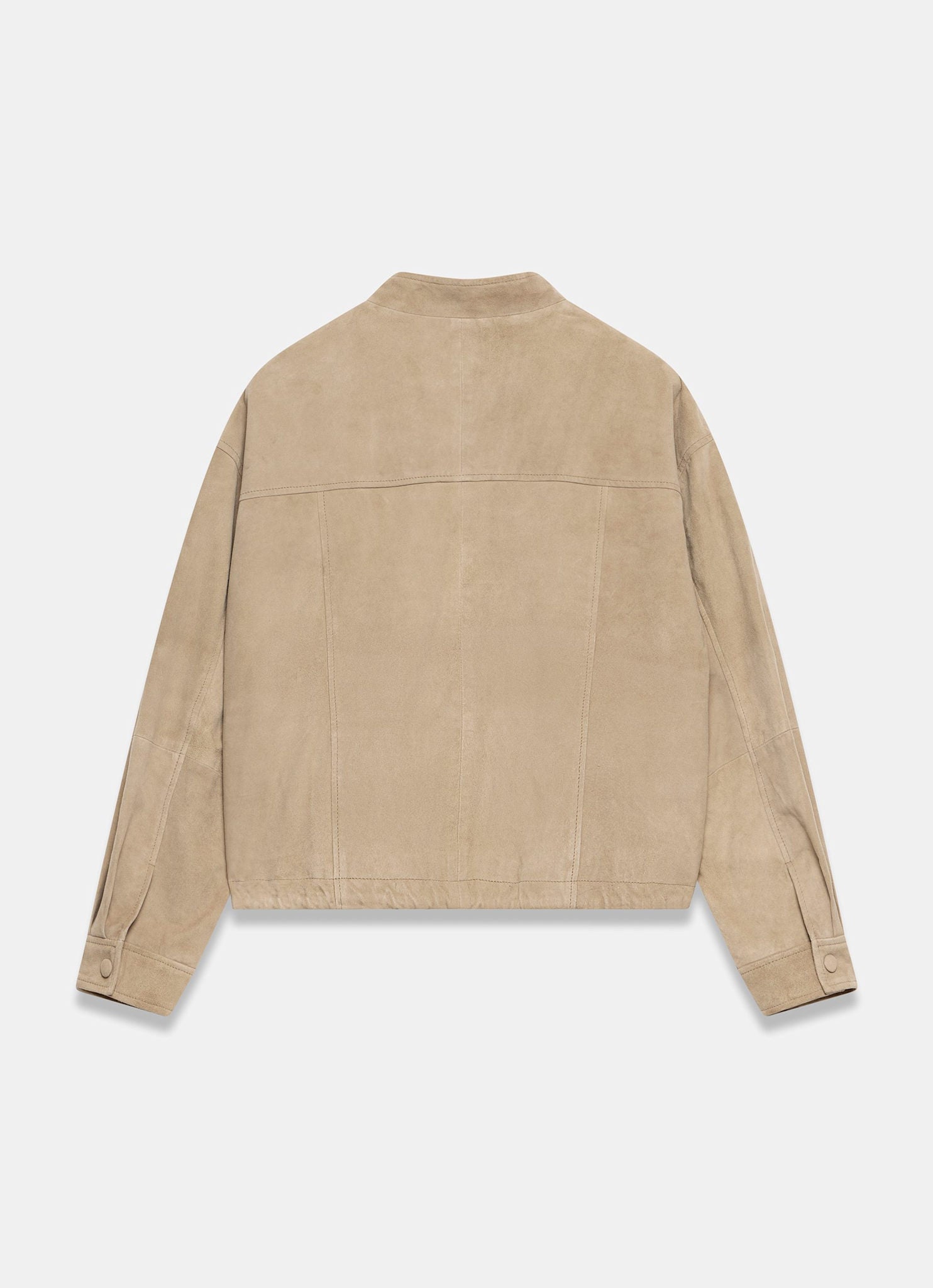 Neutral Suede Cropped Pilot Bomber Jacket