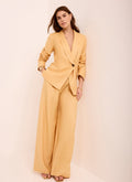 Yellow Ramie Single Breasted Blazer