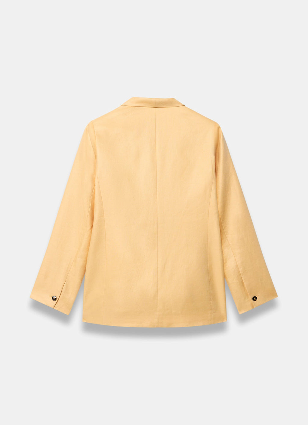 Yellow Ramie Single Breasted Blazer