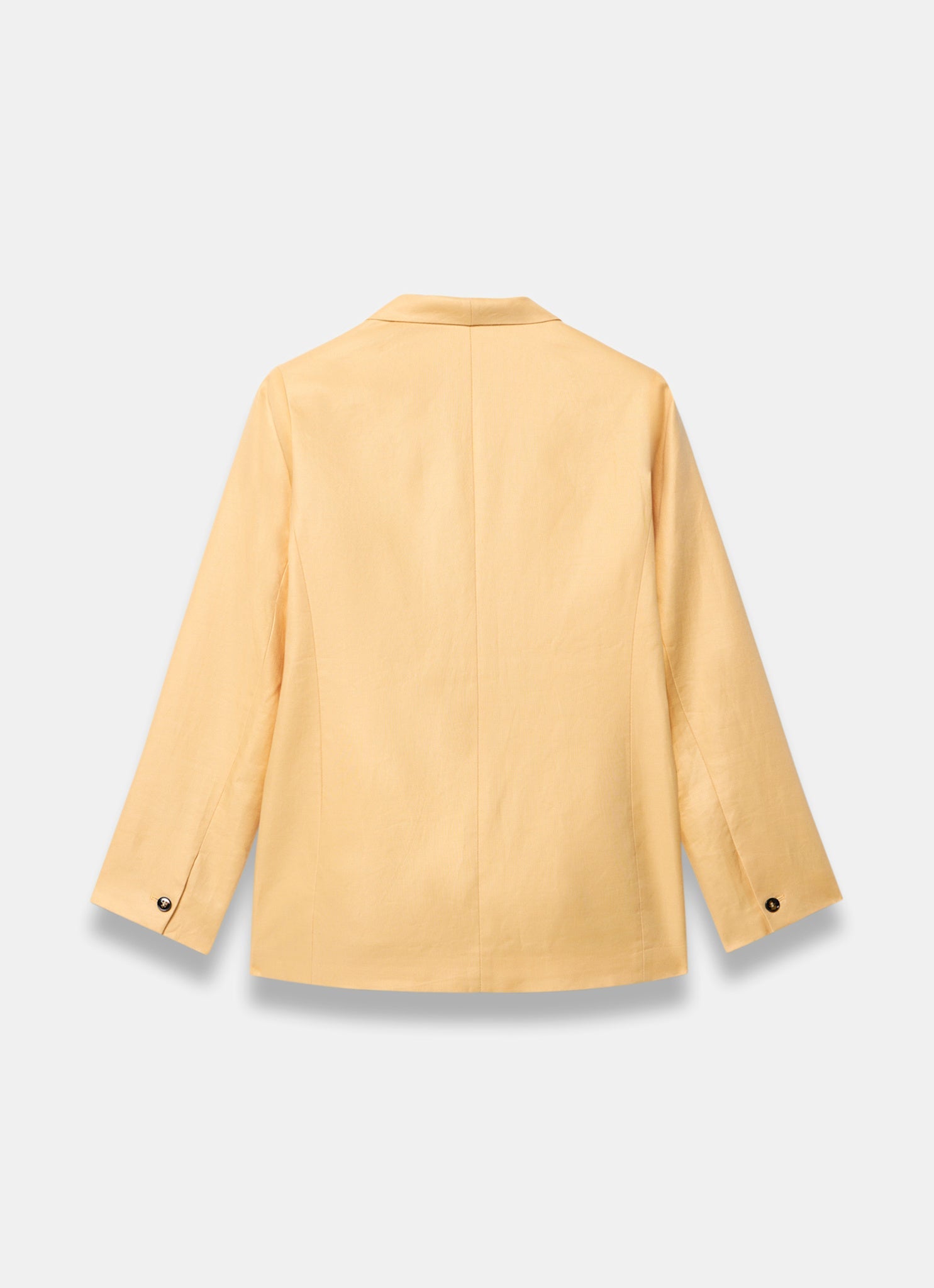 Yellow Ramie Single Breasted Blazer